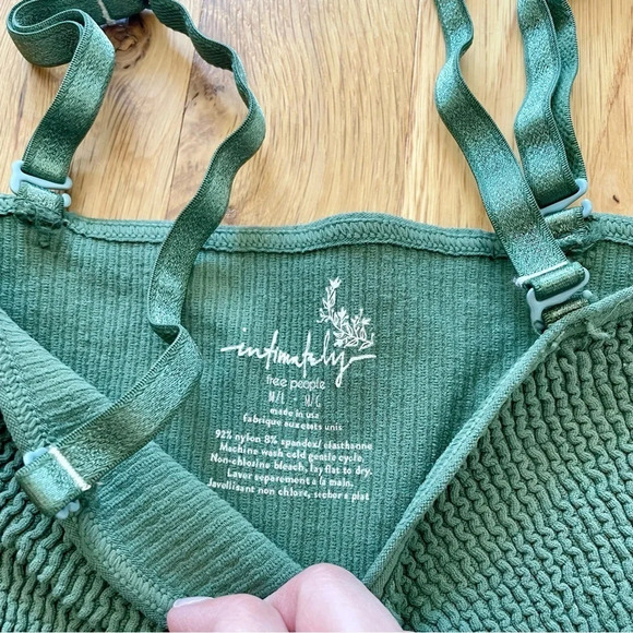Intimately Free People Green Thong Body Suit Size M/L - Picture 2 of 2